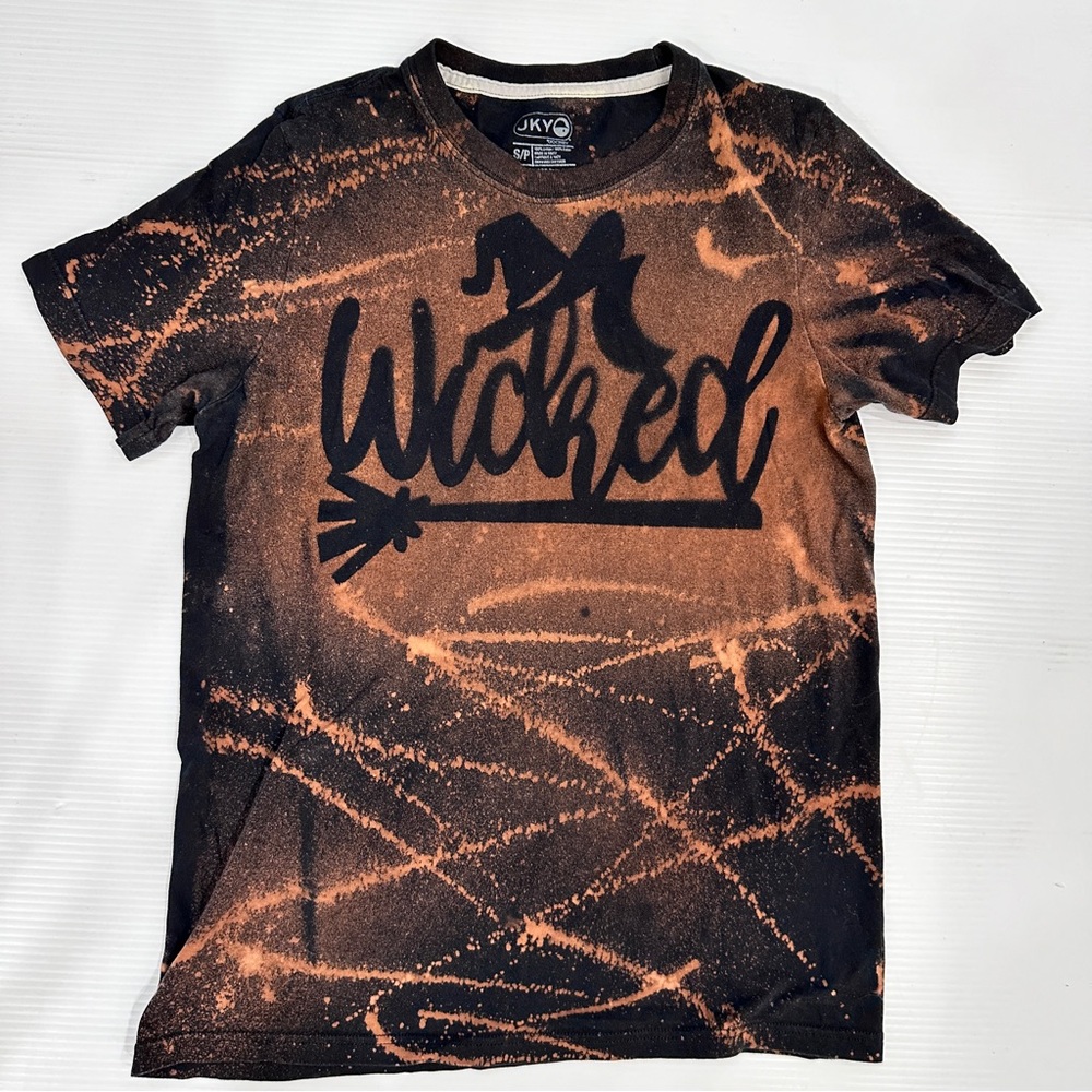Jockey Wicked Disney tee Short Sleeve black bleach dye small Popular Witch